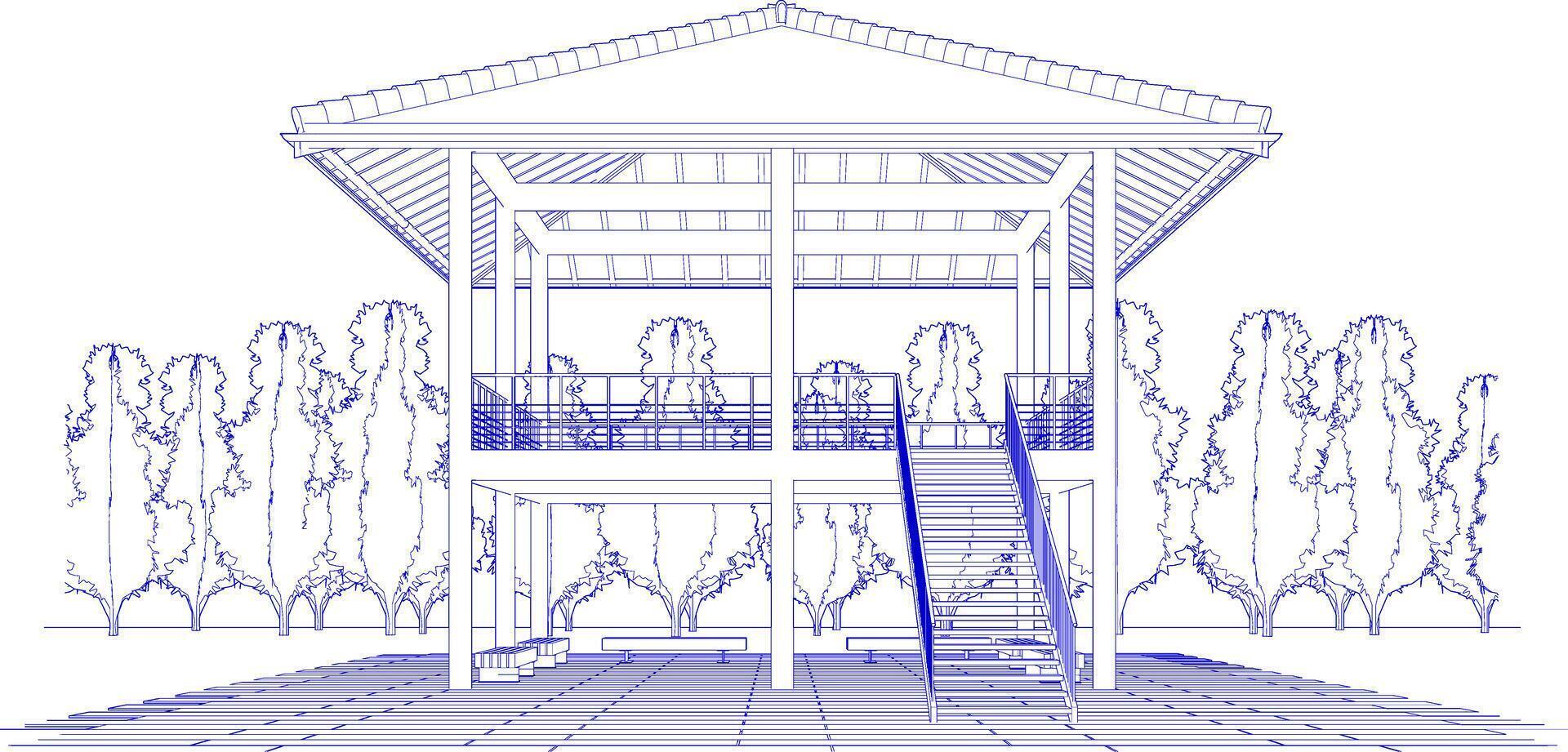 3d illustration av bostads- projekt vektor