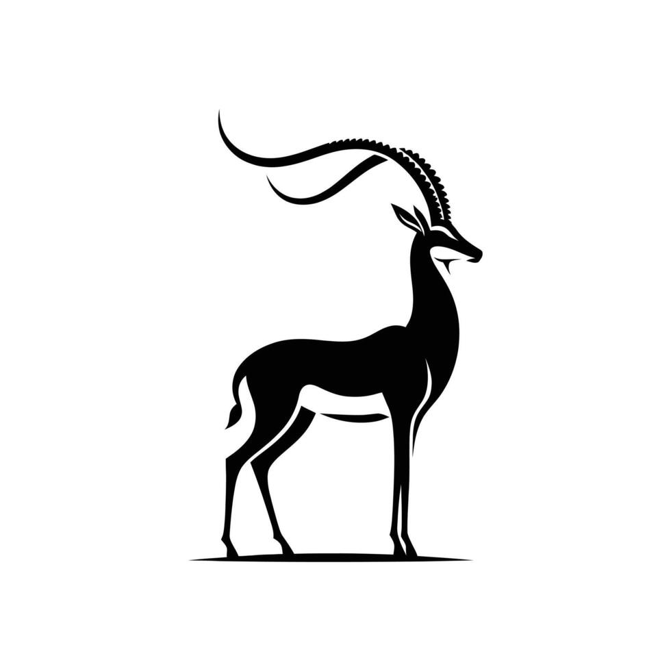 schnell Antilope Vektor Symbol von Laufen Gazelle im Silhouette