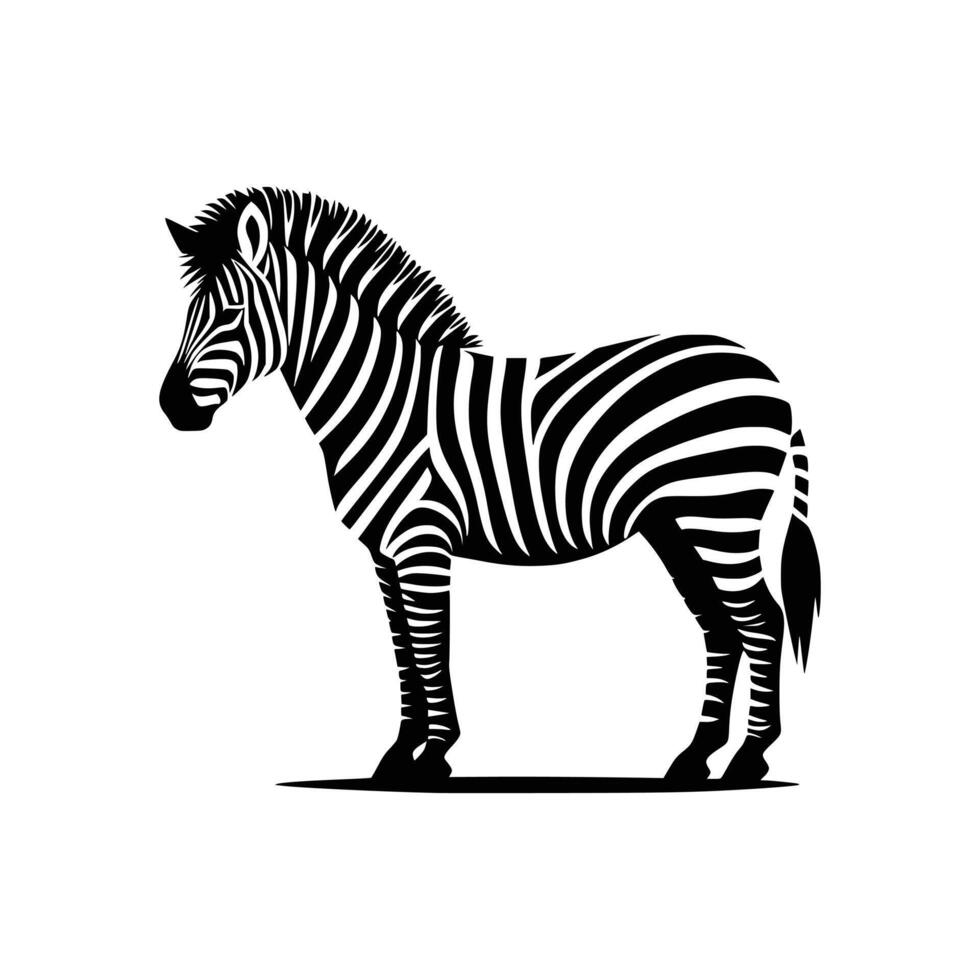 ikoniska zebra vektor illustration av de tidlös svart och vit randig djur-