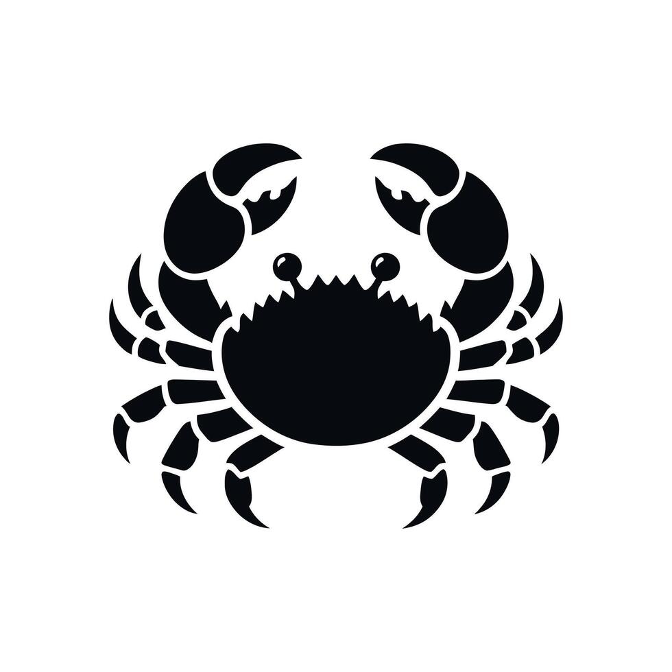 Krabbe Silhouette. Logos. Krabbe isoliert auf Weiß Hintergrund. Krabbe Illustration Logo vektor