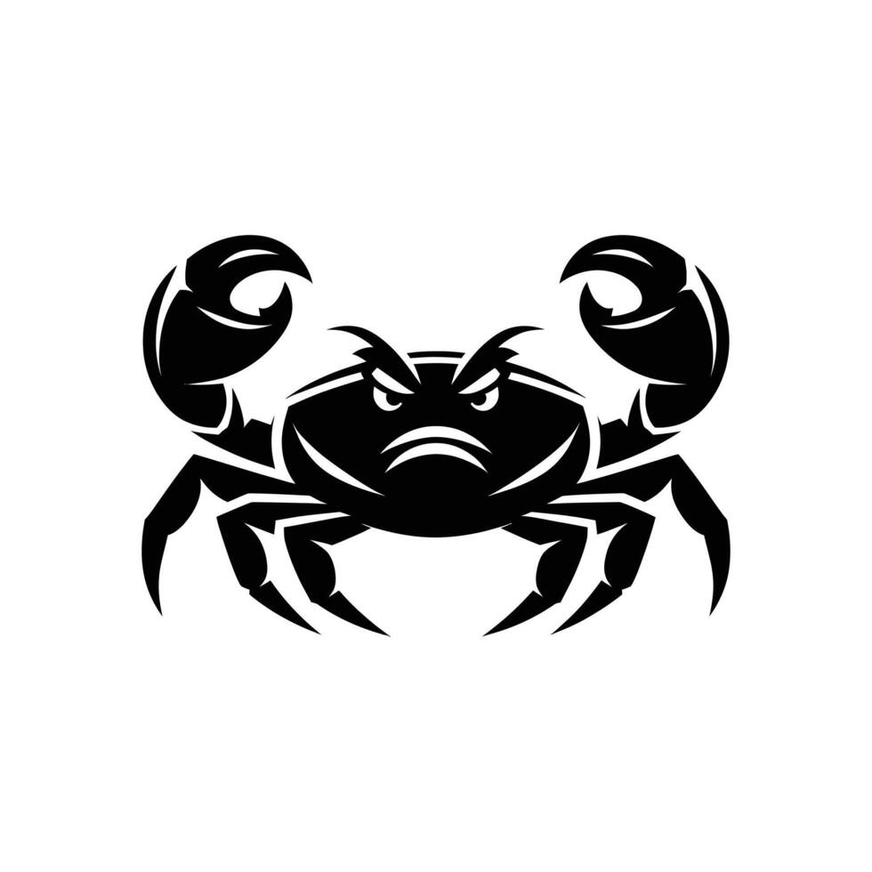 wütend Krabbe Silhouette. Logos. Krabbe isoliert auf Weiß Hintergrund. Krabbe Illustration Logo vektor
