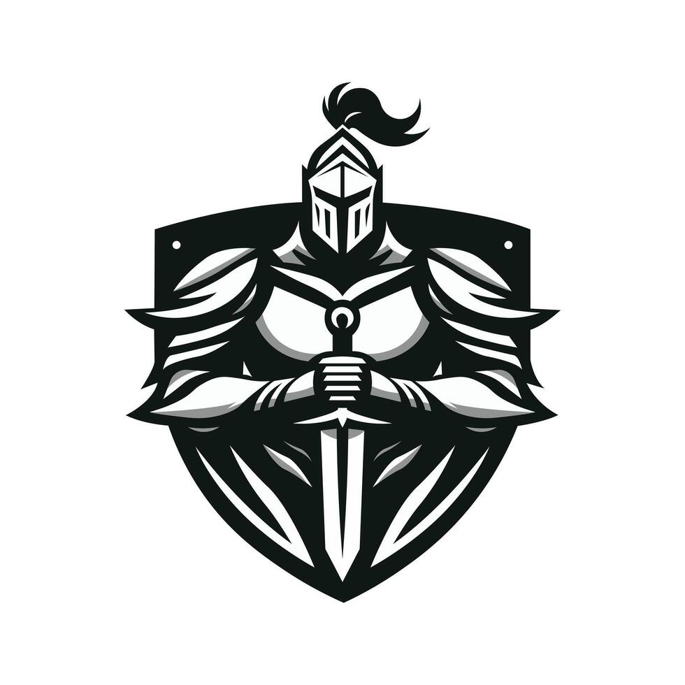 Krieger Symbol Logo. Ritter Symbol. Schild. isoliert Vektor Illustration.