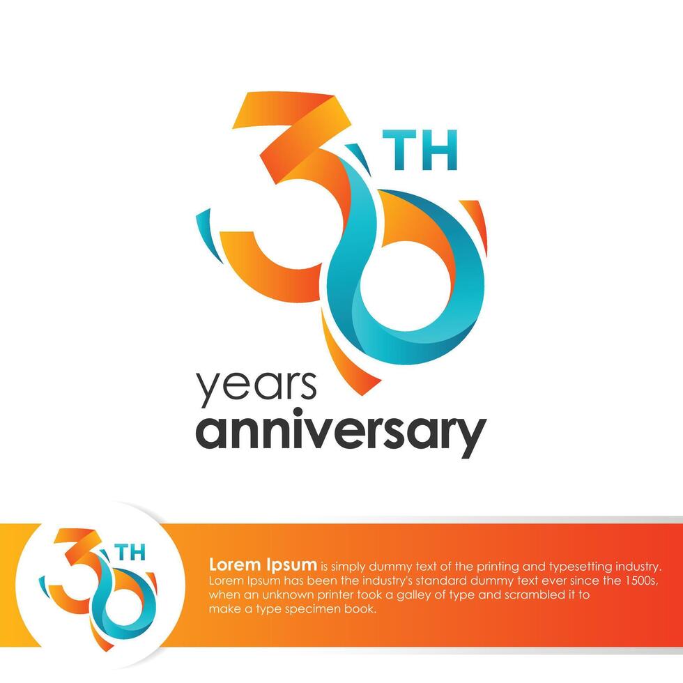 30 Jahrestag Logo Design bunt Design Vorlage vektor