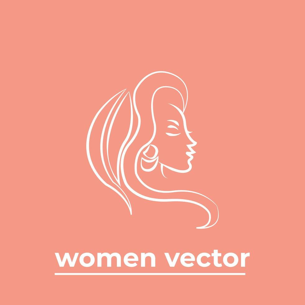 Vektor Logo zum Schönheit Salon mit schön Frau Silhouette