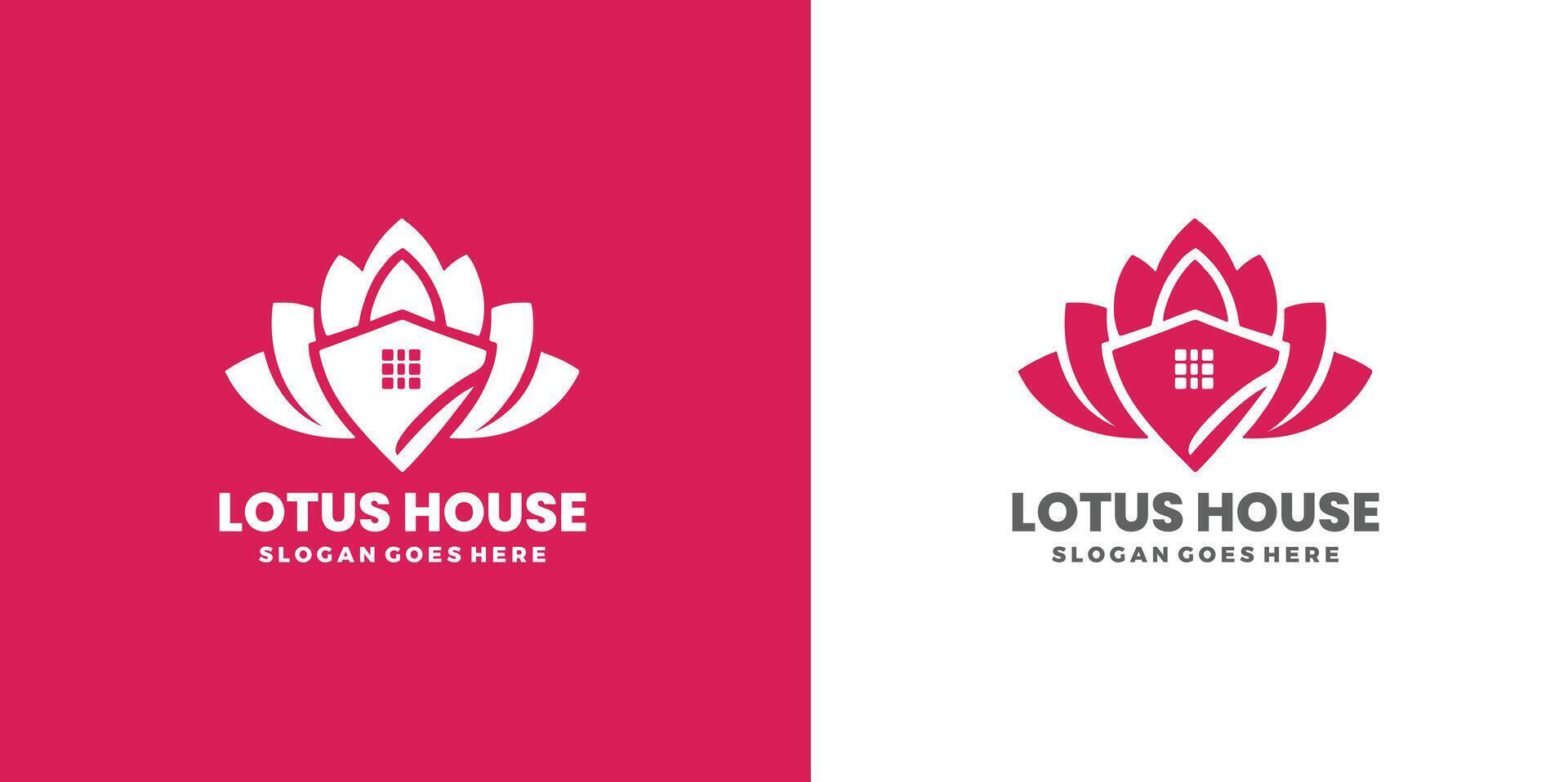 Lotus Haus Logo Design mit kreativ Konzept kostenlos Vektor