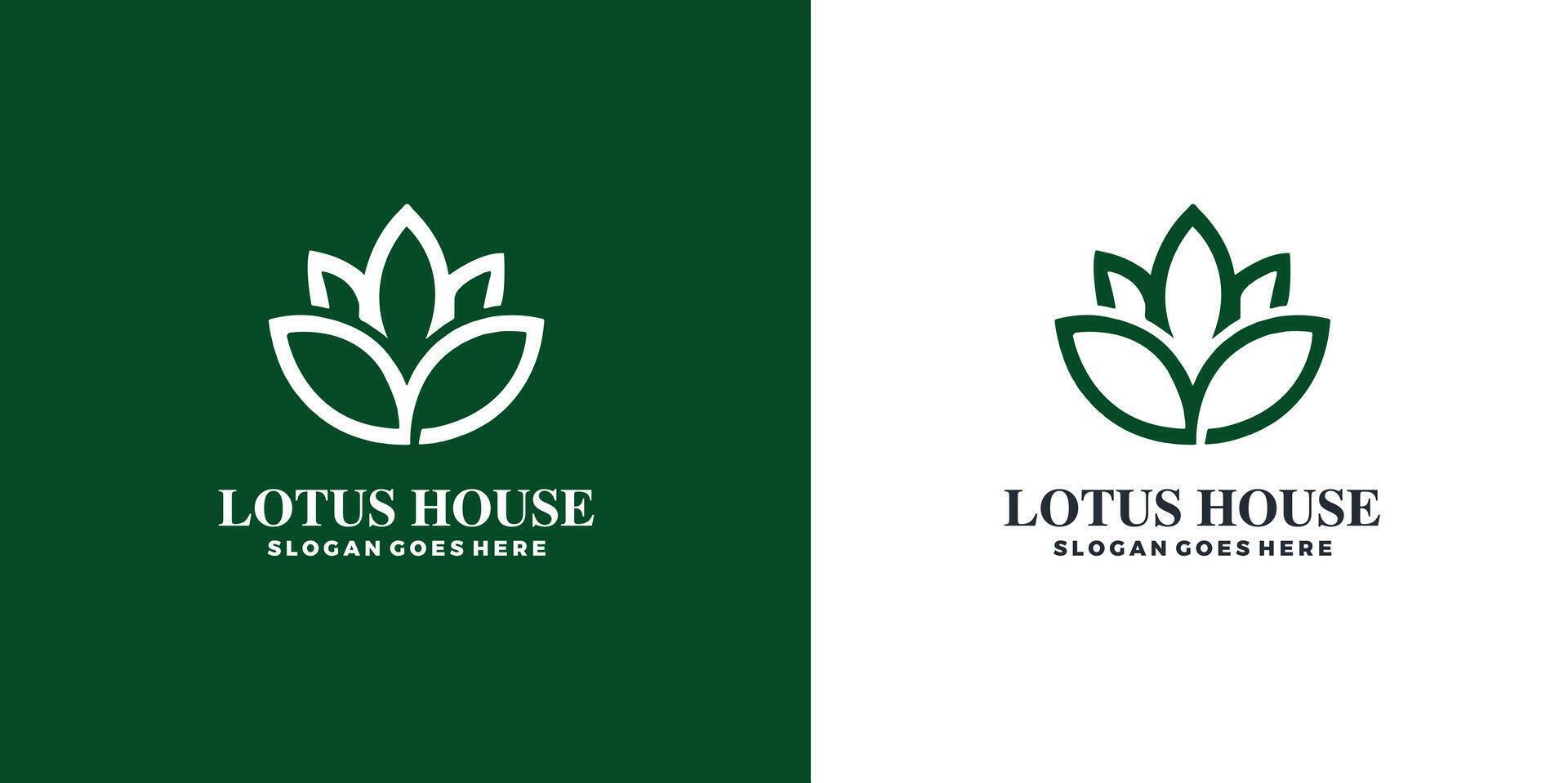 Lotus Haus Logo Design mit kreativ Konzept kostenlos Vektor