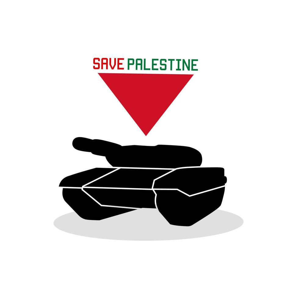 Silhouette Panzer im Palästina Krieg vektor