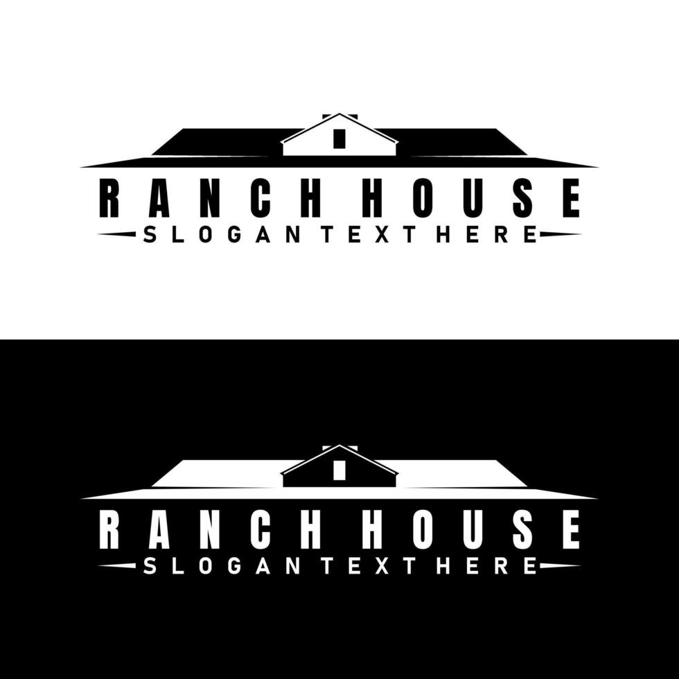 ladugård ranch hus modern logotyp design vektor