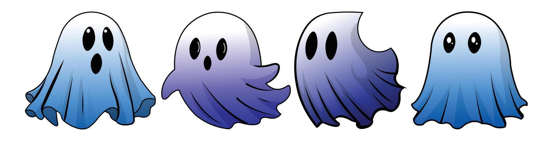 abstrakt Vektor Halloween Geist Symbol einstellen Design Vorlage