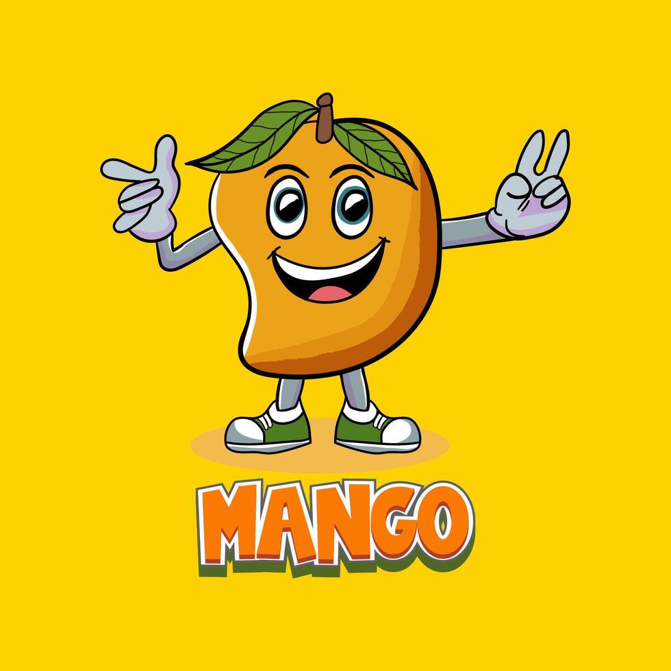 Mango Karikatur Charakter Illustration Design vektor