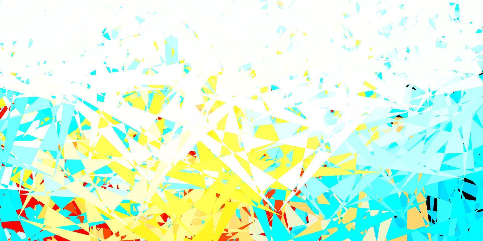 hellblaue, gelbe Vektorschablone mit Dreiecksformen. vektor