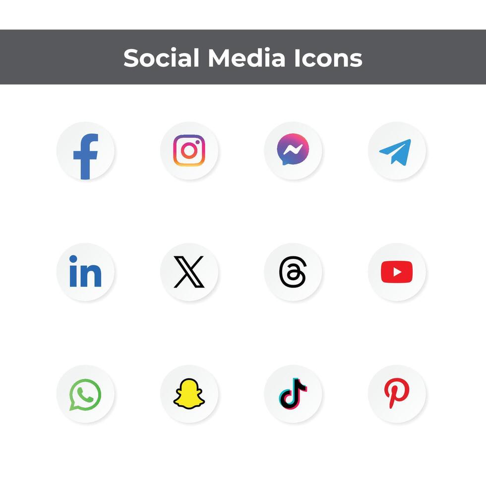illustration av modern social media ikoner uppsättning vektor