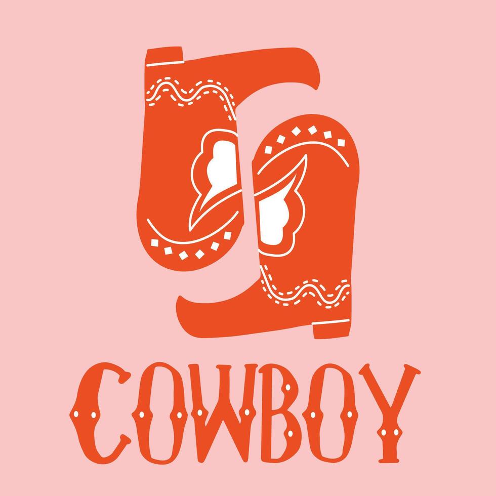 cowboy stövlar och vektor text. cowboy Citat, retro text