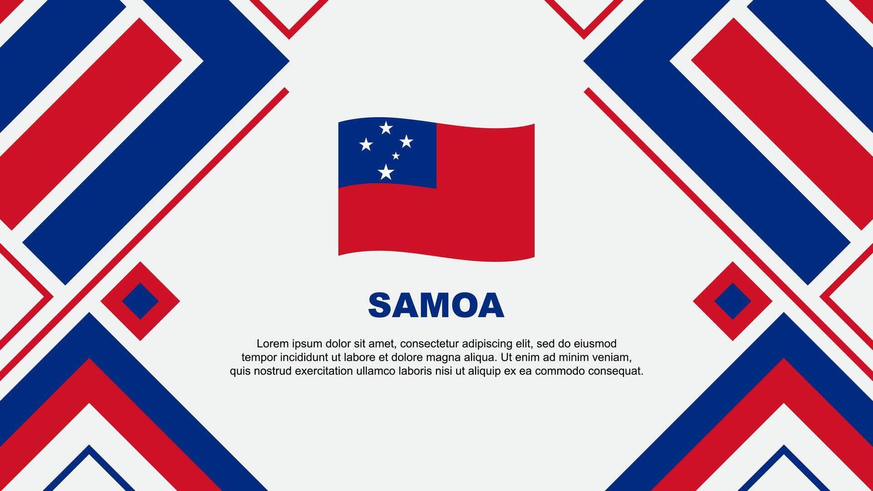 Samoa Flagge abstrakt Hintergrund Design Vorlage. Samoa Unabhängigkeit Tag Banner Hintergrund Vektor Illustration. Samoa Flagge