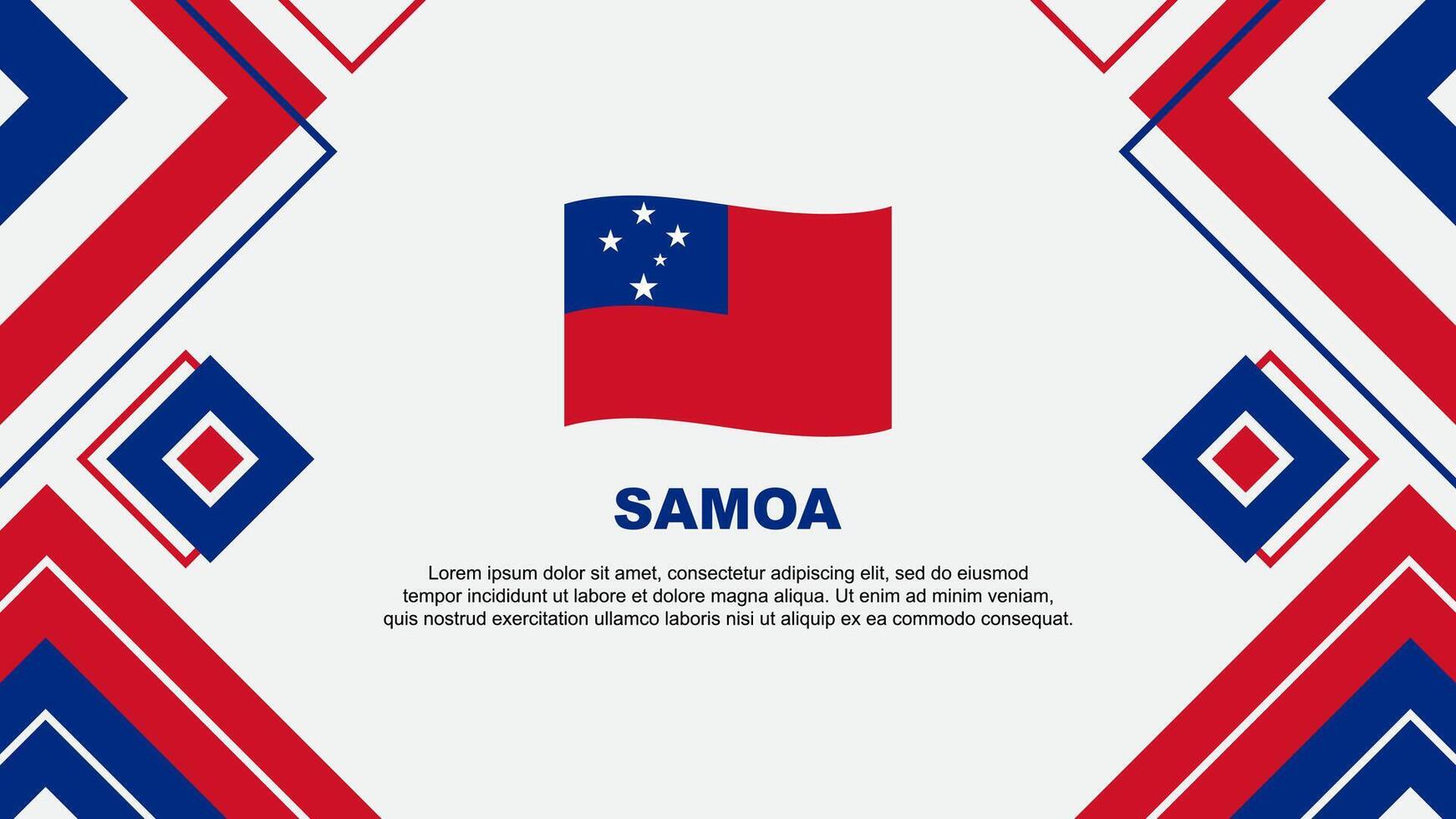 Samoa Flagge abstrakt Hintergrund Design Vorlage. Samoa Unabhängigkeit Tag Banner Hintergrund Vektor Illustration. Samoa Hintergrund