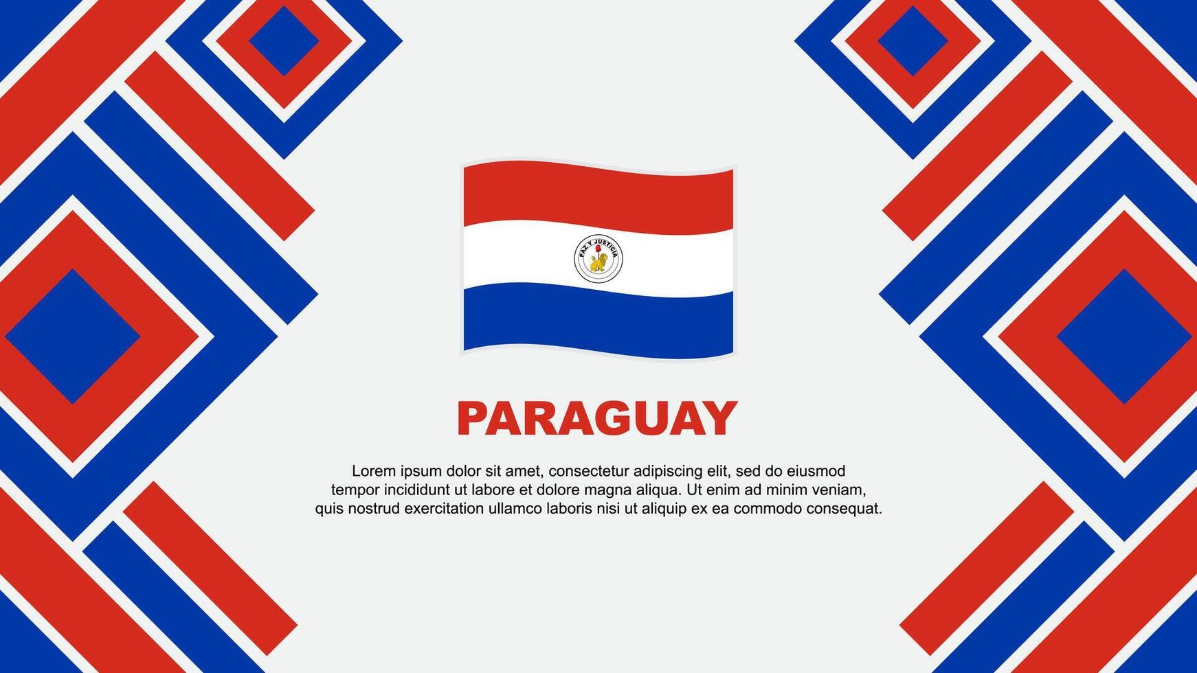 paraguay flagga abstrakt bakgrund design mall. paraguay oberoende dag baner tapet vektor illustration