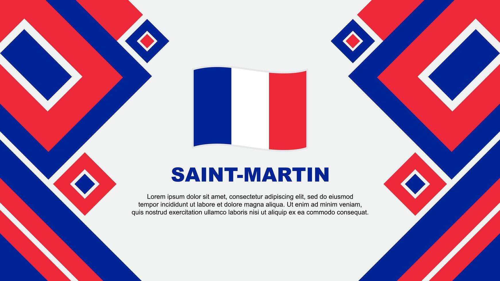 Heilige Martin Flagge abstrakt Hintergrund Design Vorlage. Heilige Martin Unabhängigkeit Tag Banner Hintergrund Vektor Illustration. Karikatur