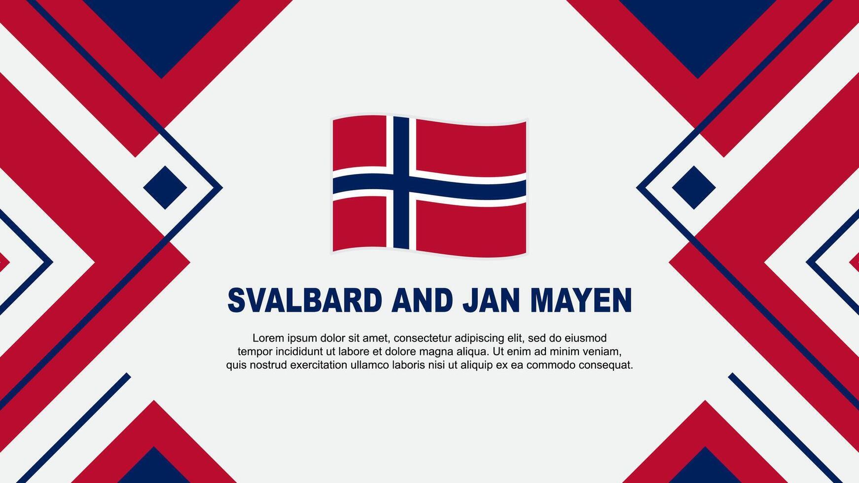 svalbard och jan mayen flagga abstrakt bakgrund design mall. svalbard och jan mayen oberoende dag baner tapet vektor illustration. illustration