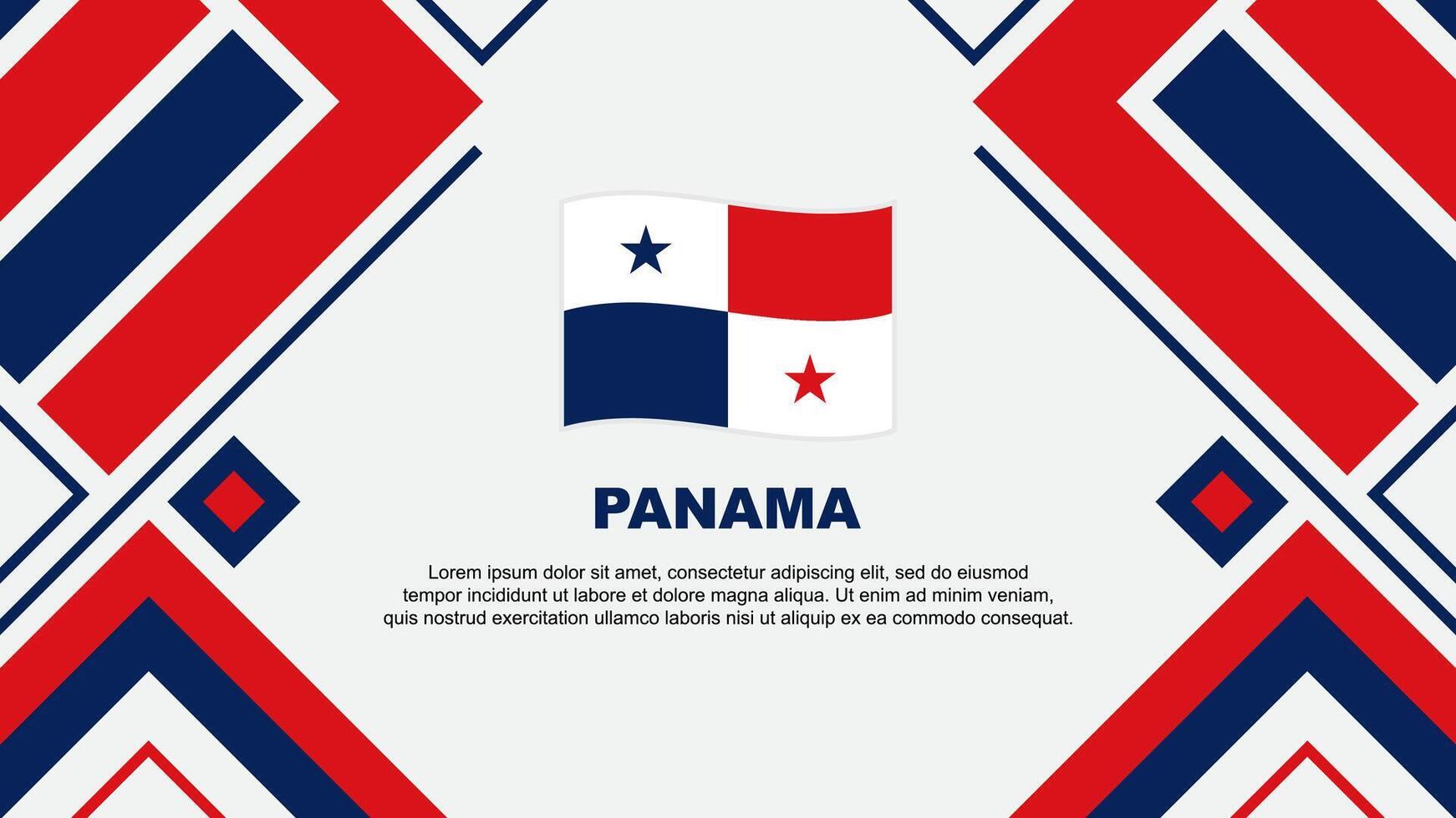 Panama Flagge abstrakt Hintergrund Design Vorlage. Panama Unabhängigkeit Tag Banner Hintergrund Vektor Illustration. Panama Flagge