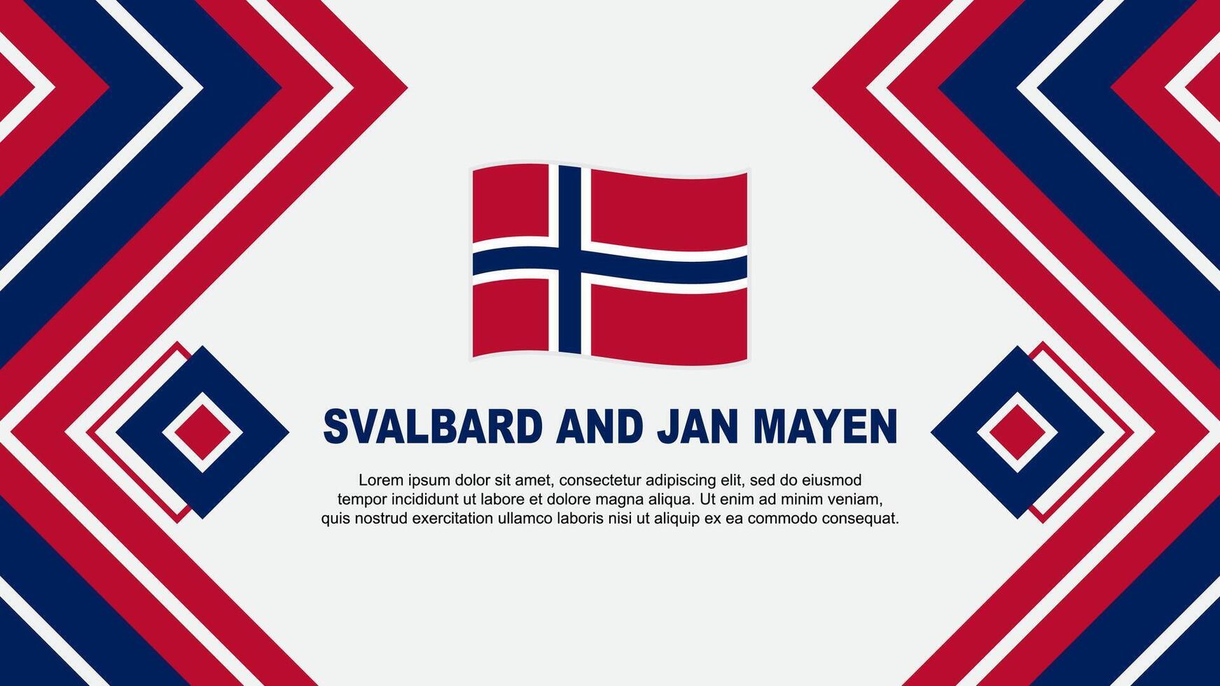 svalbard och jan mayen flagga abstrakt bakgrund design mall. svalbard och jan mayen oberoende dag baner tapet vektor illustration. design