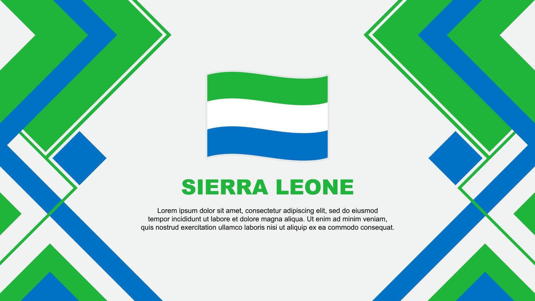Sierra leone Flagge abstrakt Hintergrund Design Vorlage. Sierra leone Unabhängigkeit Tag Banner Hintergrund Vektor Illustration. Sierra leone Banner