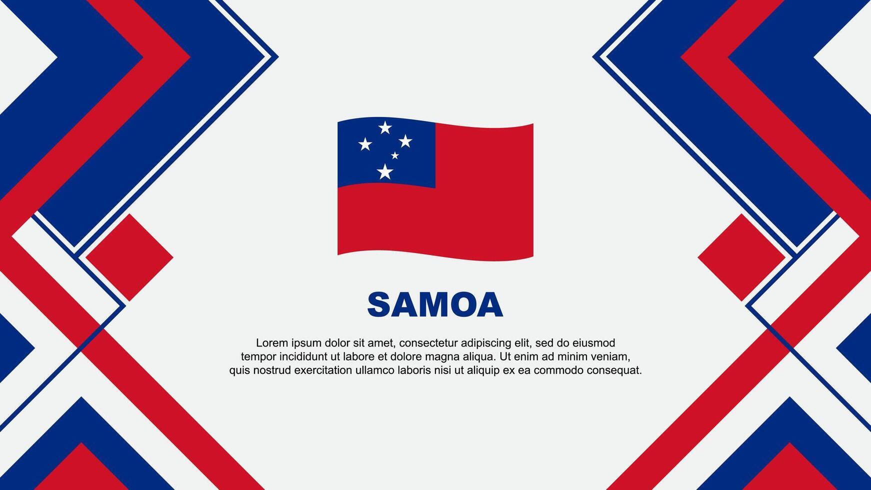 Samoa Flagge abstrakt Hintergrund Design Vorlage. Samoa Unabhängigkeit Tag Banner Hintergrund Vektor Illustration. Samoa Banner