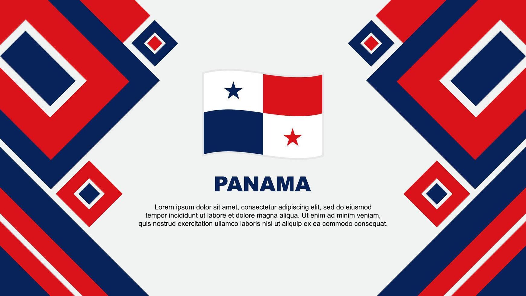 Panama Flagge abstrakt Hintergrund Design Vorlage. Panama Unabhängigkeit Tag Banner Hintergrund Vektor Illustration. Panama Karikatur