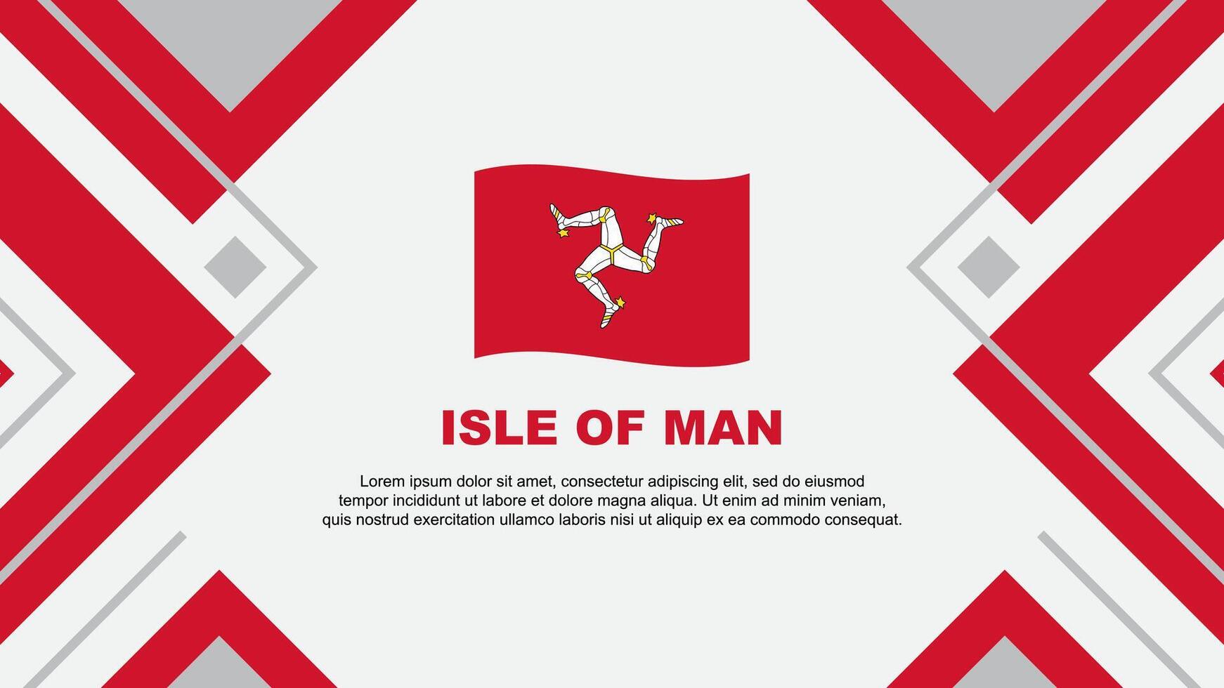 Insel von Mann Flagge abstrakt Hintergrund Design Vorlage. Insel von Mann Unabhängigkeit Tag Banner Hintergrund Vektor Illustration. Insel von Mann Illustration
