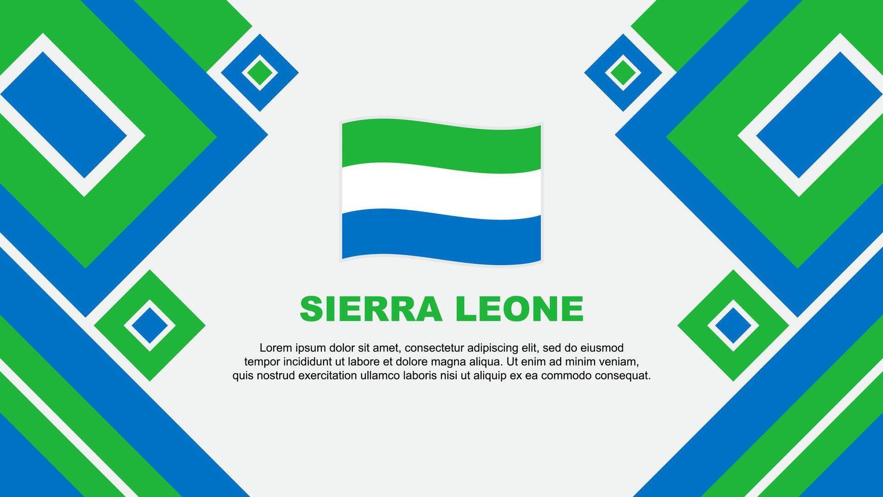 Sierra leone Flagge abstrakt Hintergrund Design Vorlage. Sierra leone Unabhängigkeit Tag Banner Hintergrund Vektor Illustration. Sierra leone Karikatur