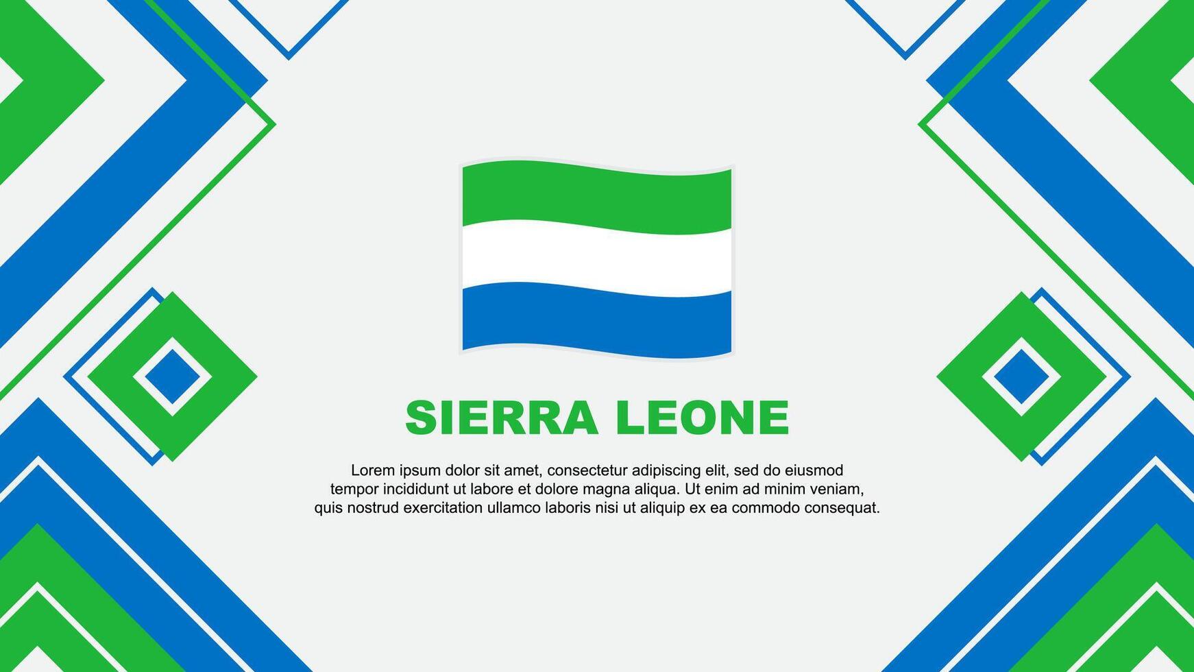 Sierra leone Flagge abstrakt Hintergrund Design Vorlage. Sierra leone Unabhängigkeit Tag Banner Hintergrund Vektor Illustration. Sierra leone Hintergrund