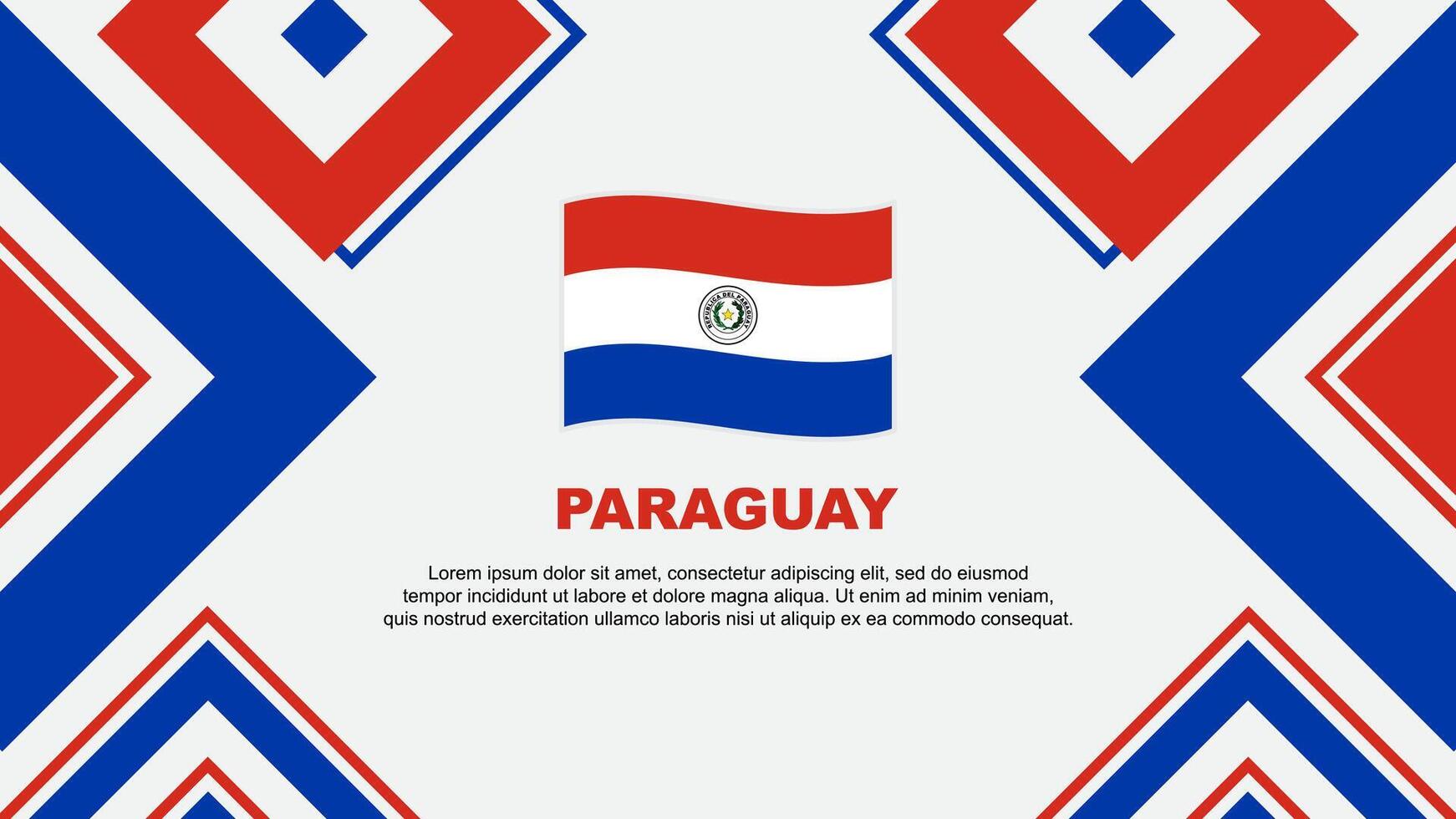 Paraguay Flagge abstrakt Hintergrund Design Vorlage. Paraguay Unabhängigkeit Tag Banner Hintergrund Vektor Illustration. Paraguay Unabhängigkeit Tag