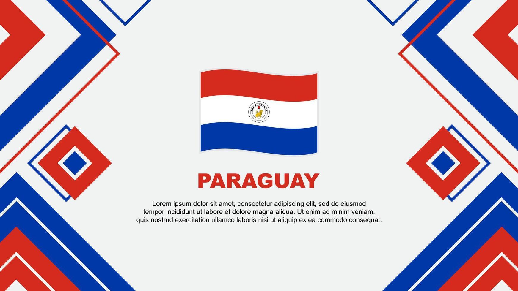 Paraguay Flagge abstrakt Hintergrund Design Vorlage. Paraguay Unabhängigkeit Tag Banner Hintergrund Vektor Illustration. Hintergrund