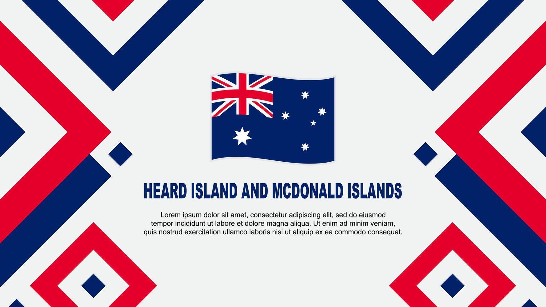 Heard ö och mcdonald öar flagga abstrakt bakgrund design mall. baner tapet vektor illustration