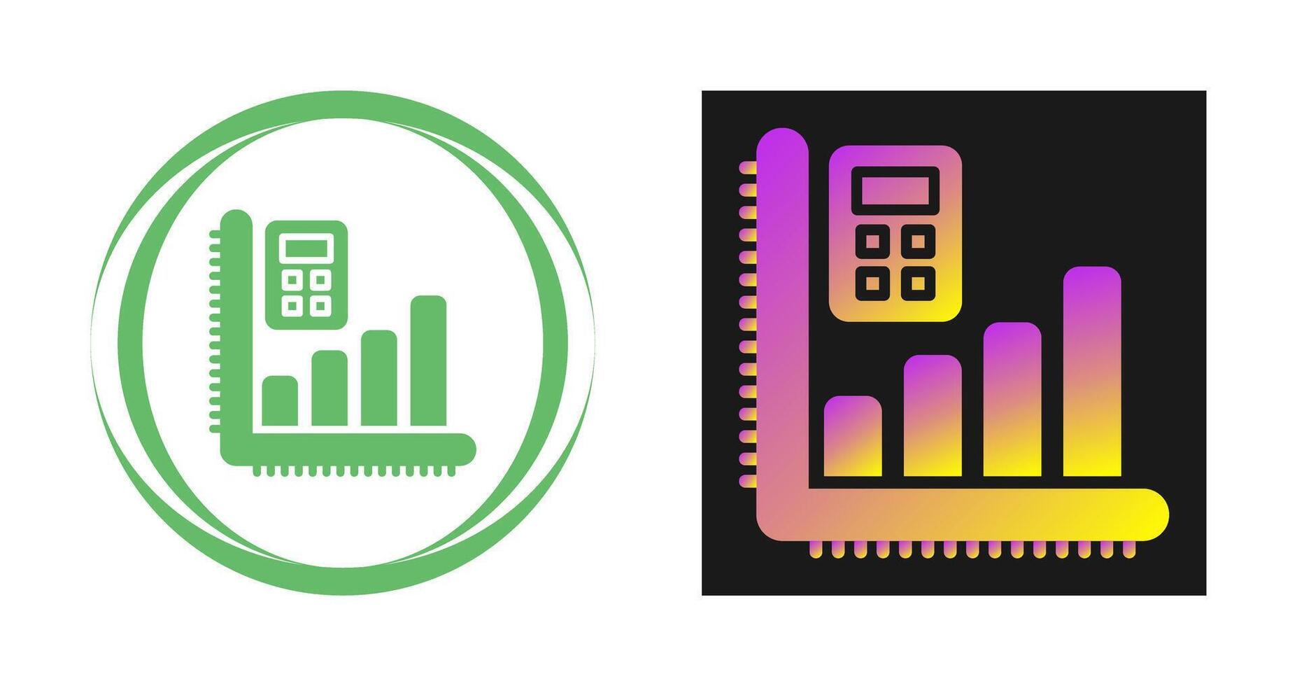kalkylator med Graf vektor ikon