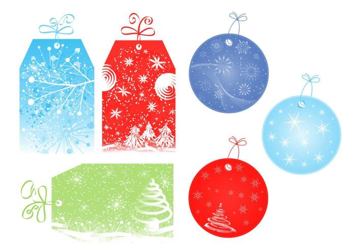 Weihnachten Tag und Label Vector Pack