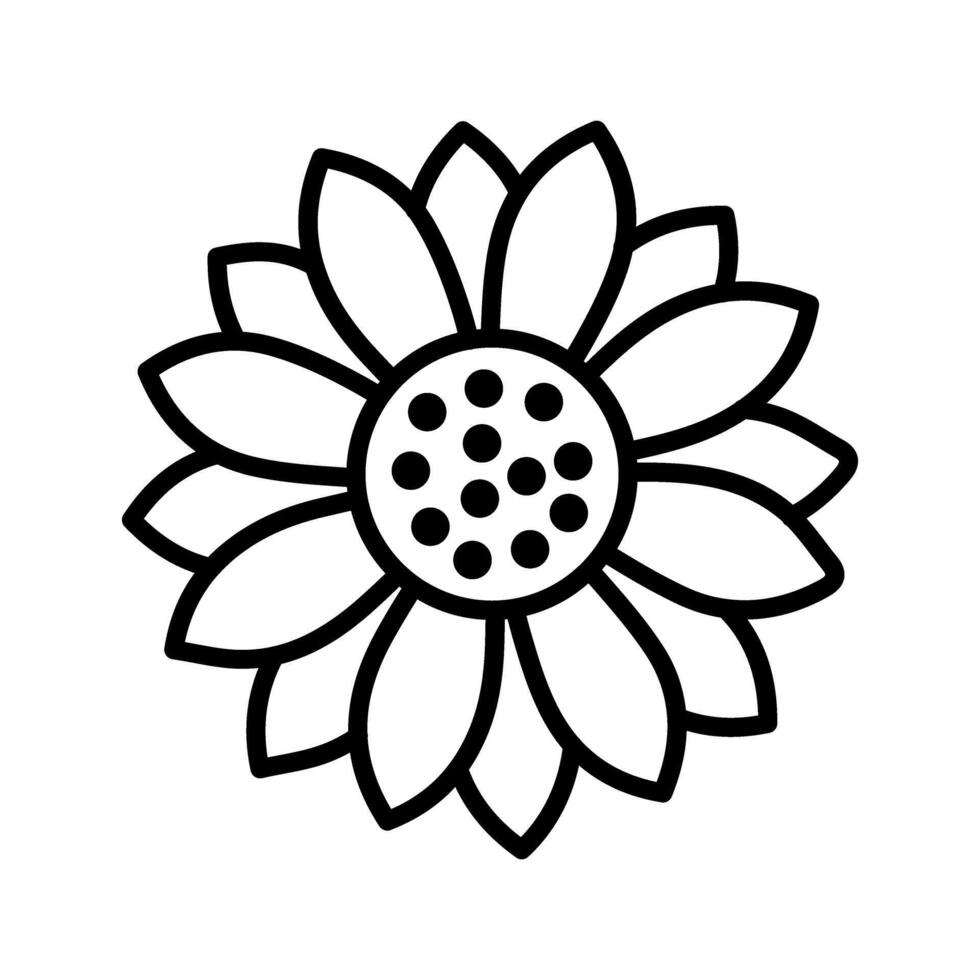 Symbol für Sonnenblumenvektor vektor