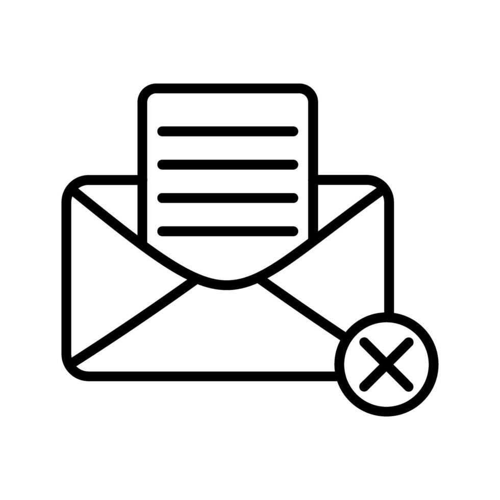 avslag av en brev vektor ikon