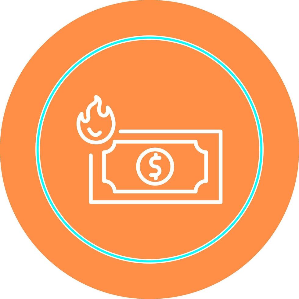 Dollar auf Feuer-Vektor-Symbol vektor