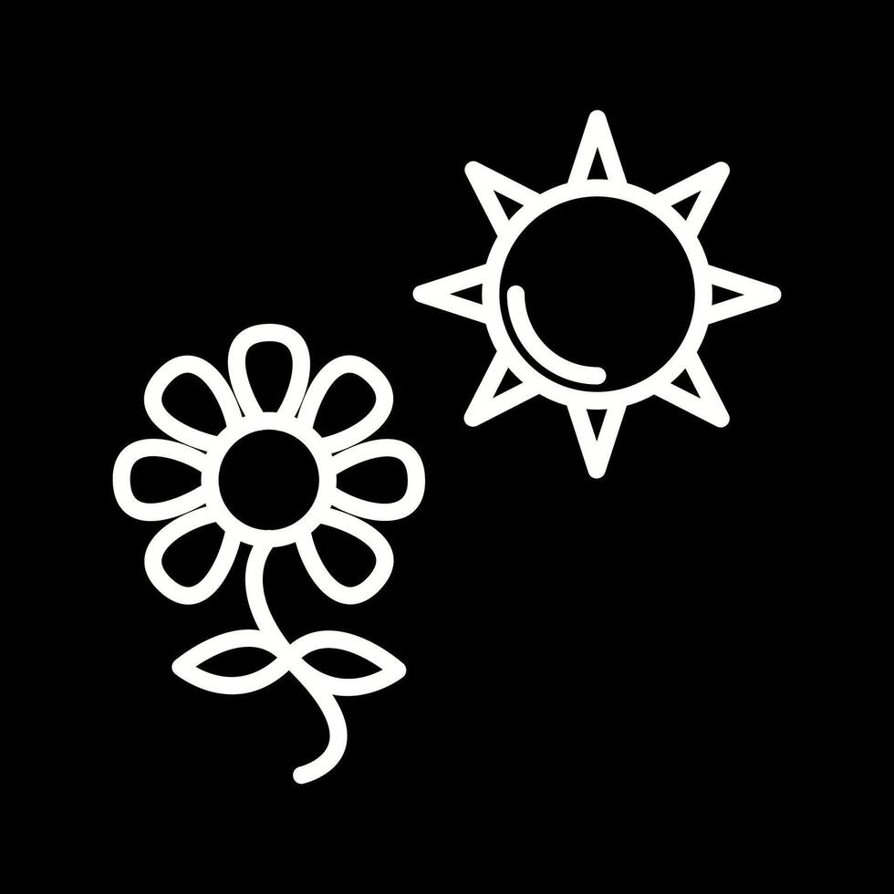 blomma i solljus vektor ikon