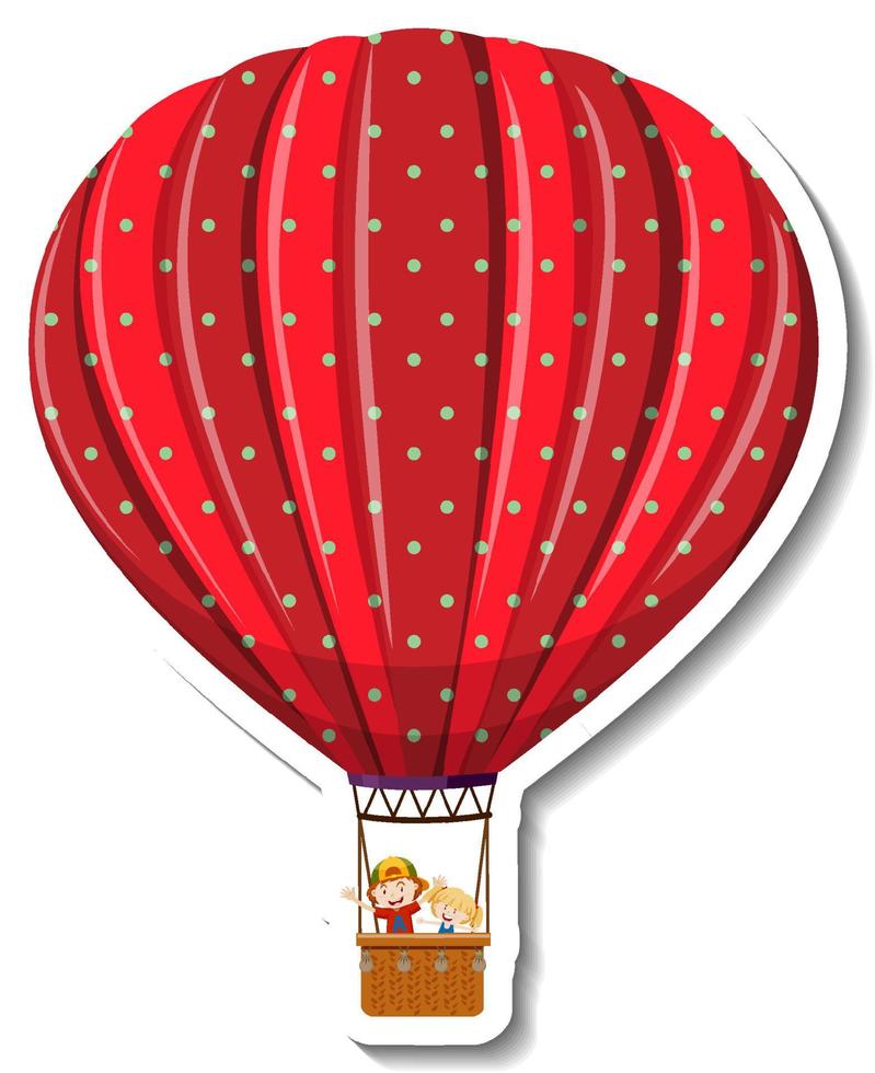 Heißluftballon-Cartoon-Aufkleber vektor