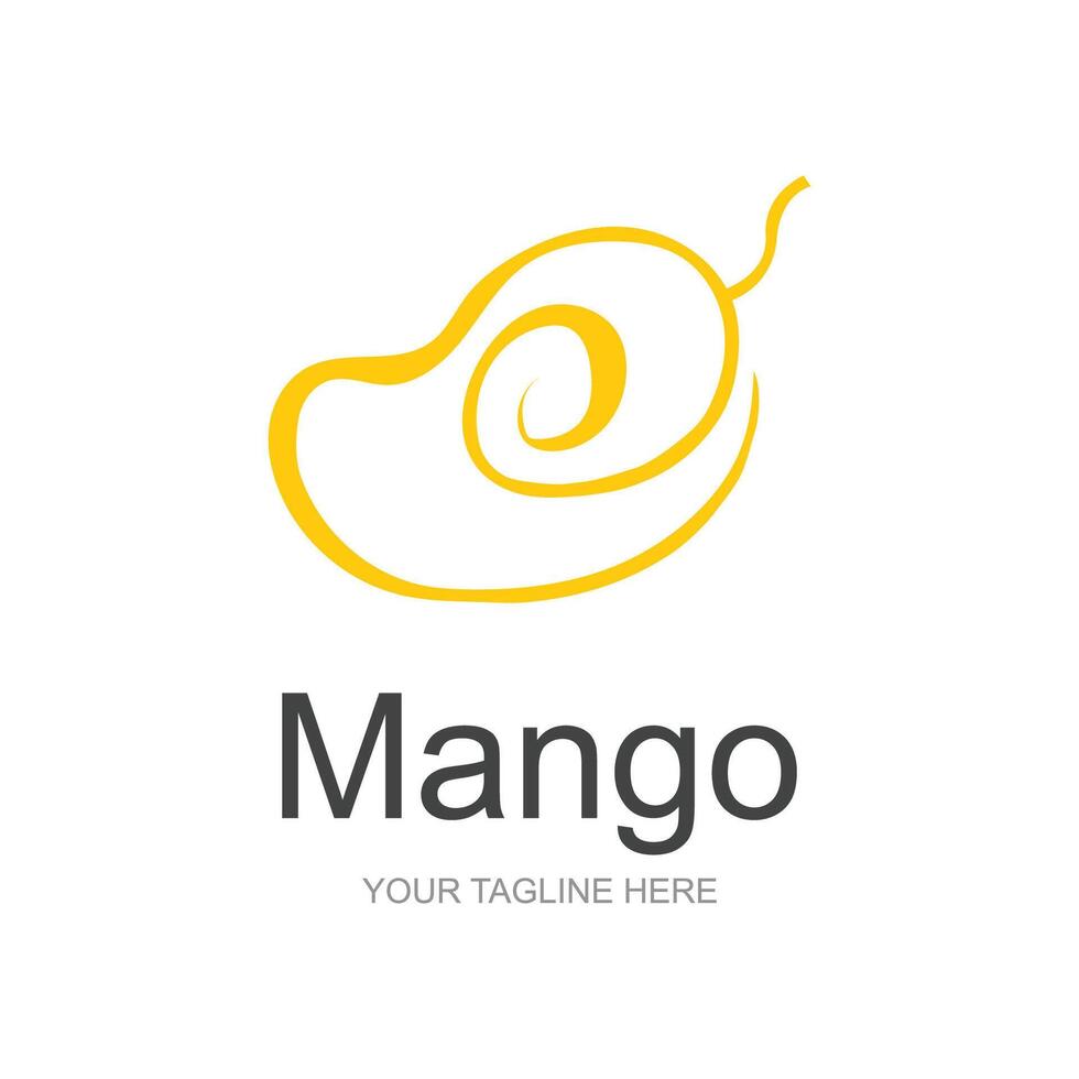 Mango Logo, Obst Design einfach minimalistisch Stil, Obst Saft Vektor, Symbol Symbol Illustration vektor