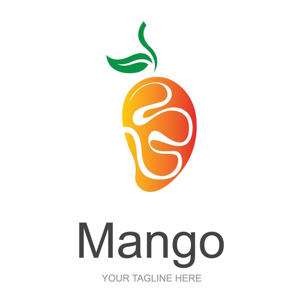 Mango Logo, Obst Design einfach minimalistisch Stil, Obst Saft Vektor, Symbol Symbol Illustration vektor