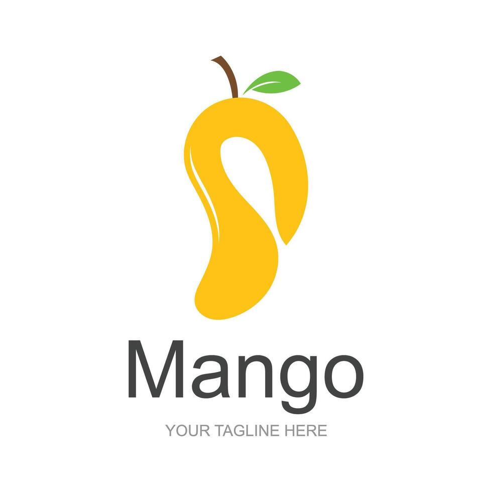 Mango Logo, Obst Design einfach minimalistisch Stil, Obst Saft Vektor, Symbol Symbol Illustration vektor