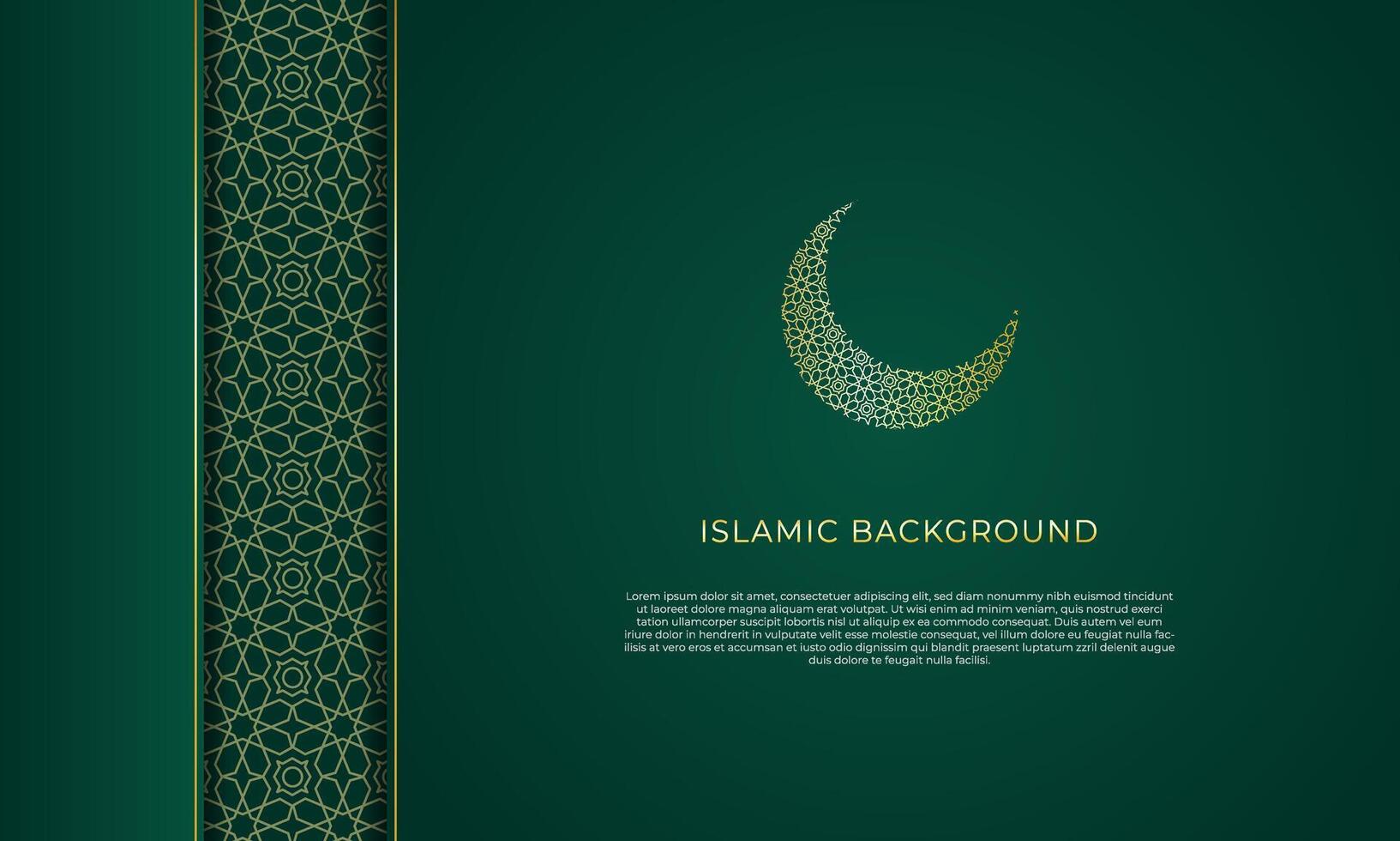 abstrakt modern islamisch Hintergrund mit Muster Design dekorativ auf Grün Hintergrund vektor