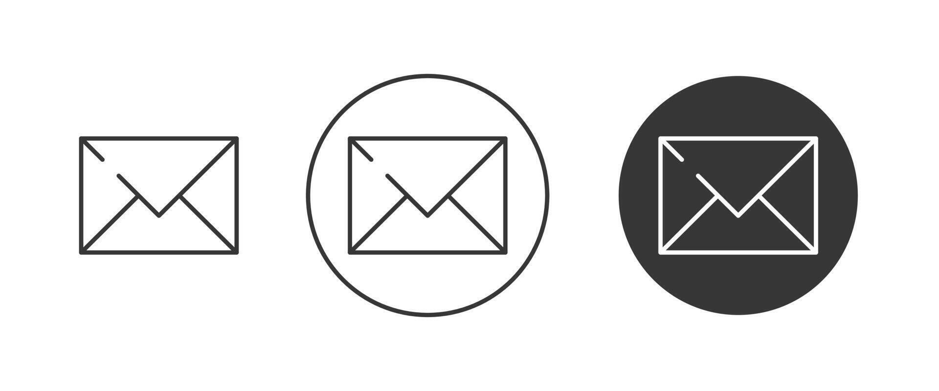 Email Zeichen Symbol Satz. Briefumschlag Zeichen Umriss. editierbar Schlaganfall. Vektor Symbol im modisch minimalistisch eben Stil, isoliert Weiß Hintergrund. zum Design, elektronisch Post, Botschaft