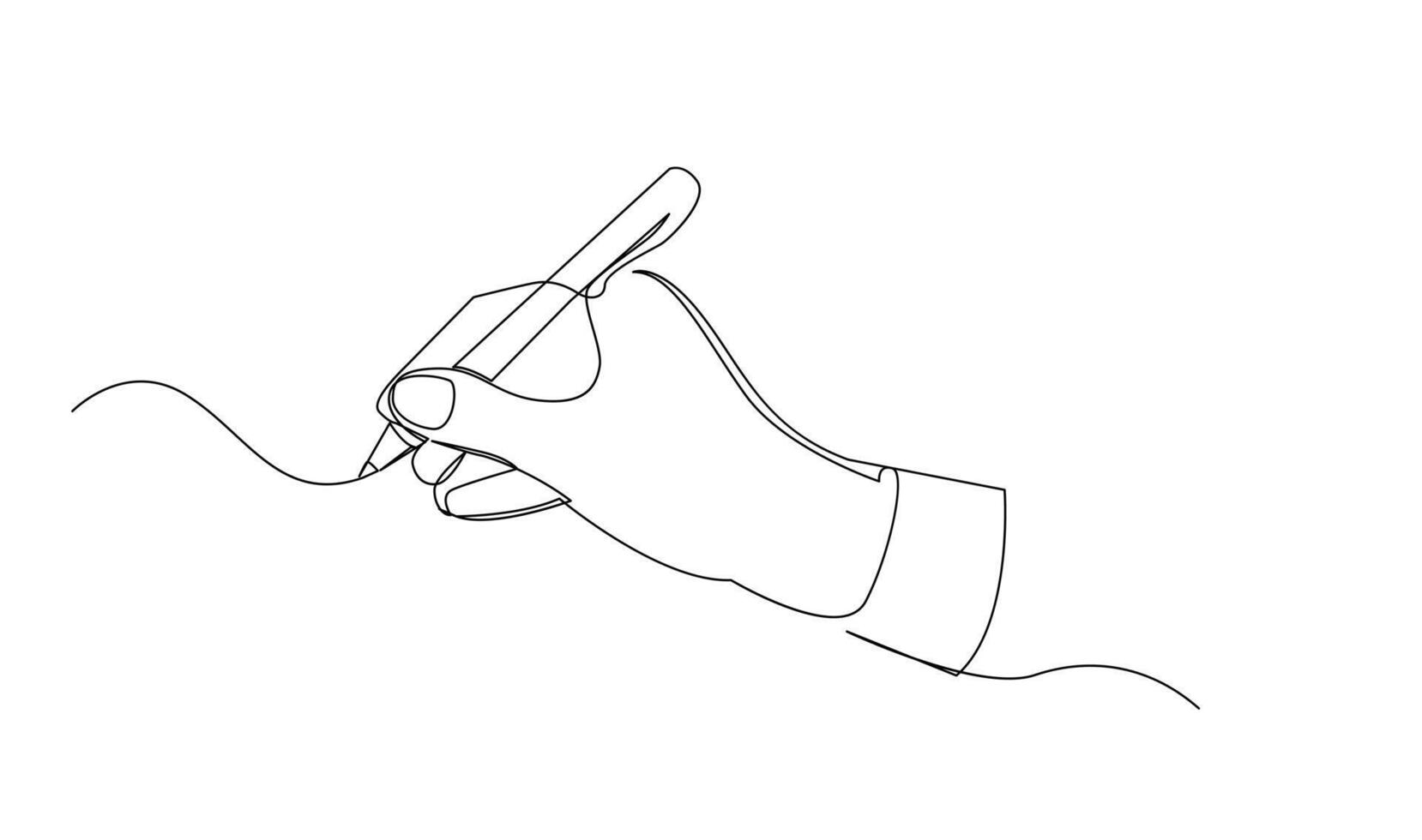Hand Schreiben mit Bleistift im kontinuierlich Linie Zeichnung Vektor Illustration