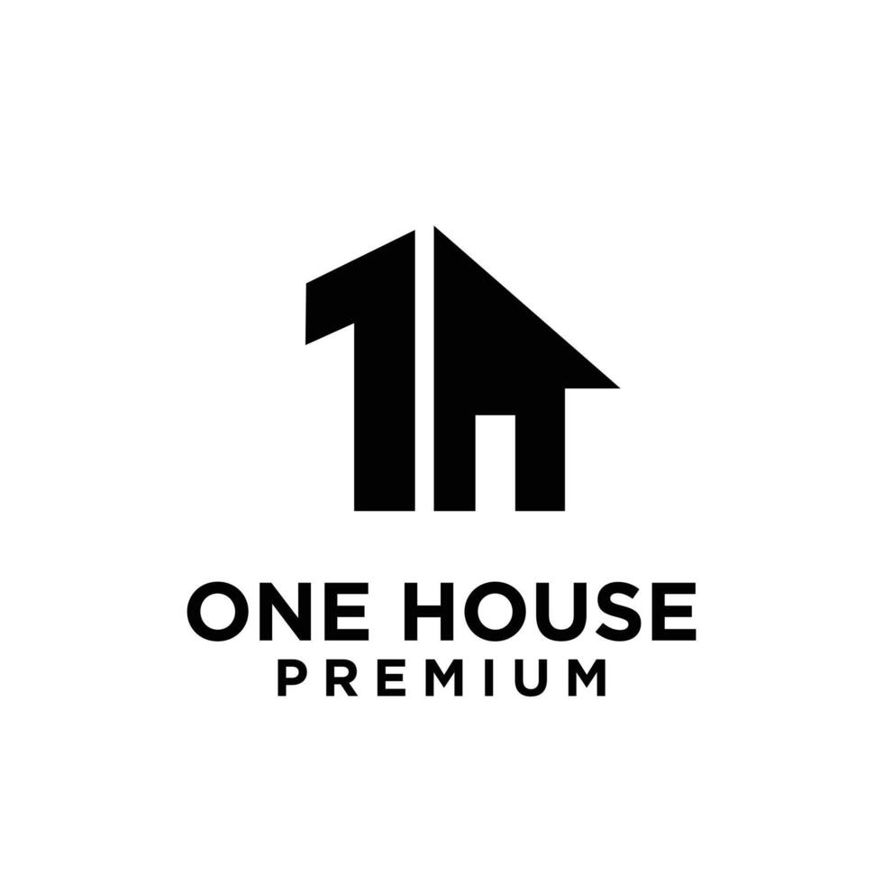 einer 1 Haus Zuhause Brief Logo Symbol Design vektor