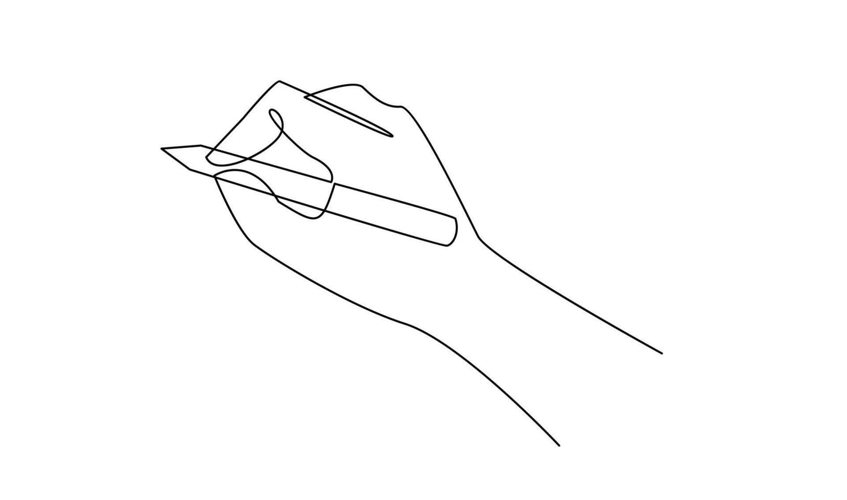 Hand Schreiben mit Bleistift im kontinuierlich Linie Zeichnung Vektor Illustration