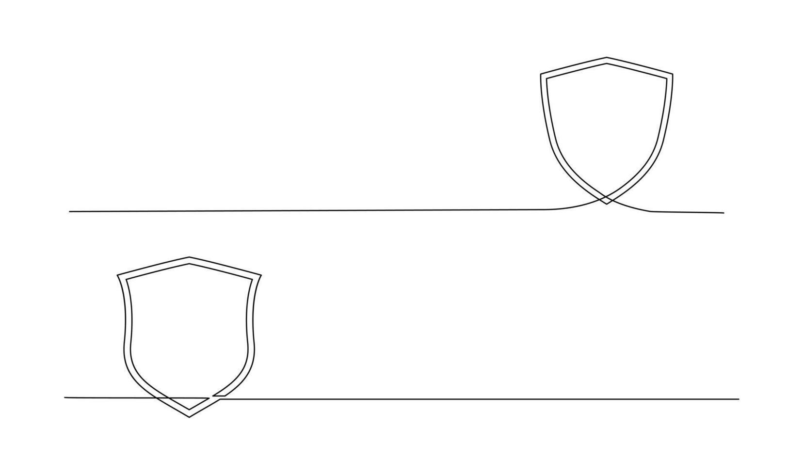 Schild kontinuierlich Linie Kunst. bewachen Zeichnung unterzeichnen. schützen linear Symbol vektor