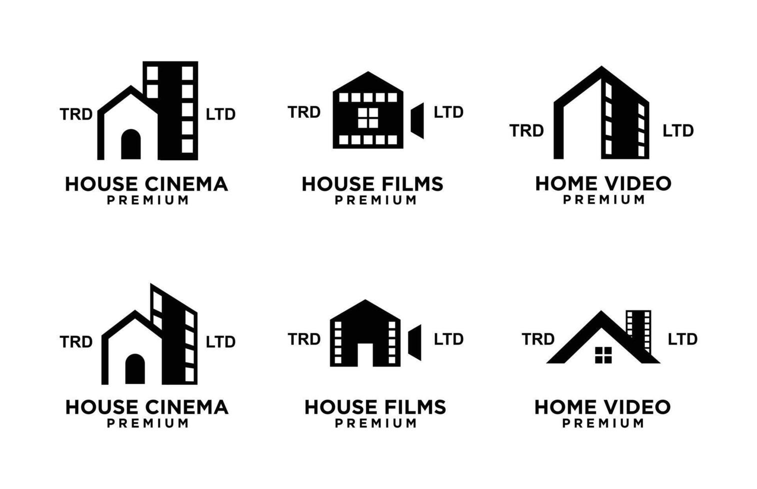 hus Hem studio filma bio video logotyp ikon design illustration vektor